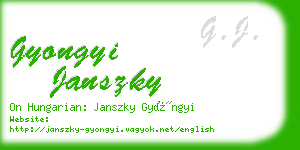 gyongyi janszky business card